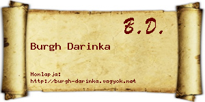 Burgh Darinka névjegykártya